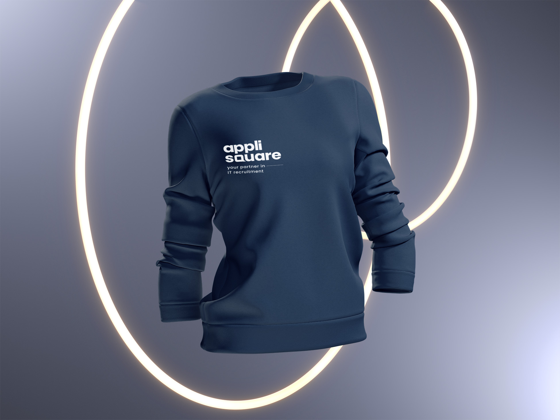 Voorbeeld van bedrukte trui met het logo van Applisquare Kosovo
